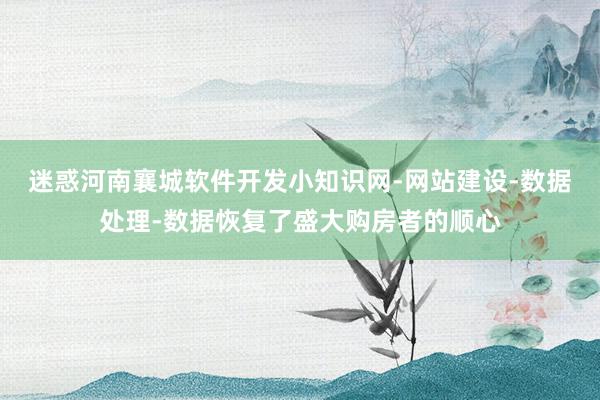 迷惑河南襄城软件开发小知识网-网站建设-数据处理-数据恢复了盛大购房者的顺心